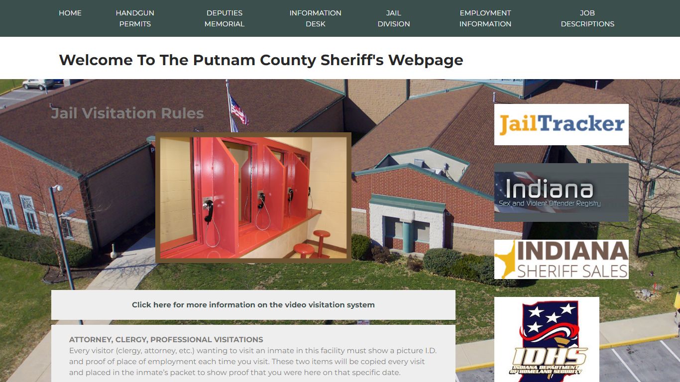 Jail Visitation Rules – Welcome to the Putnam County Sheriff's webpage